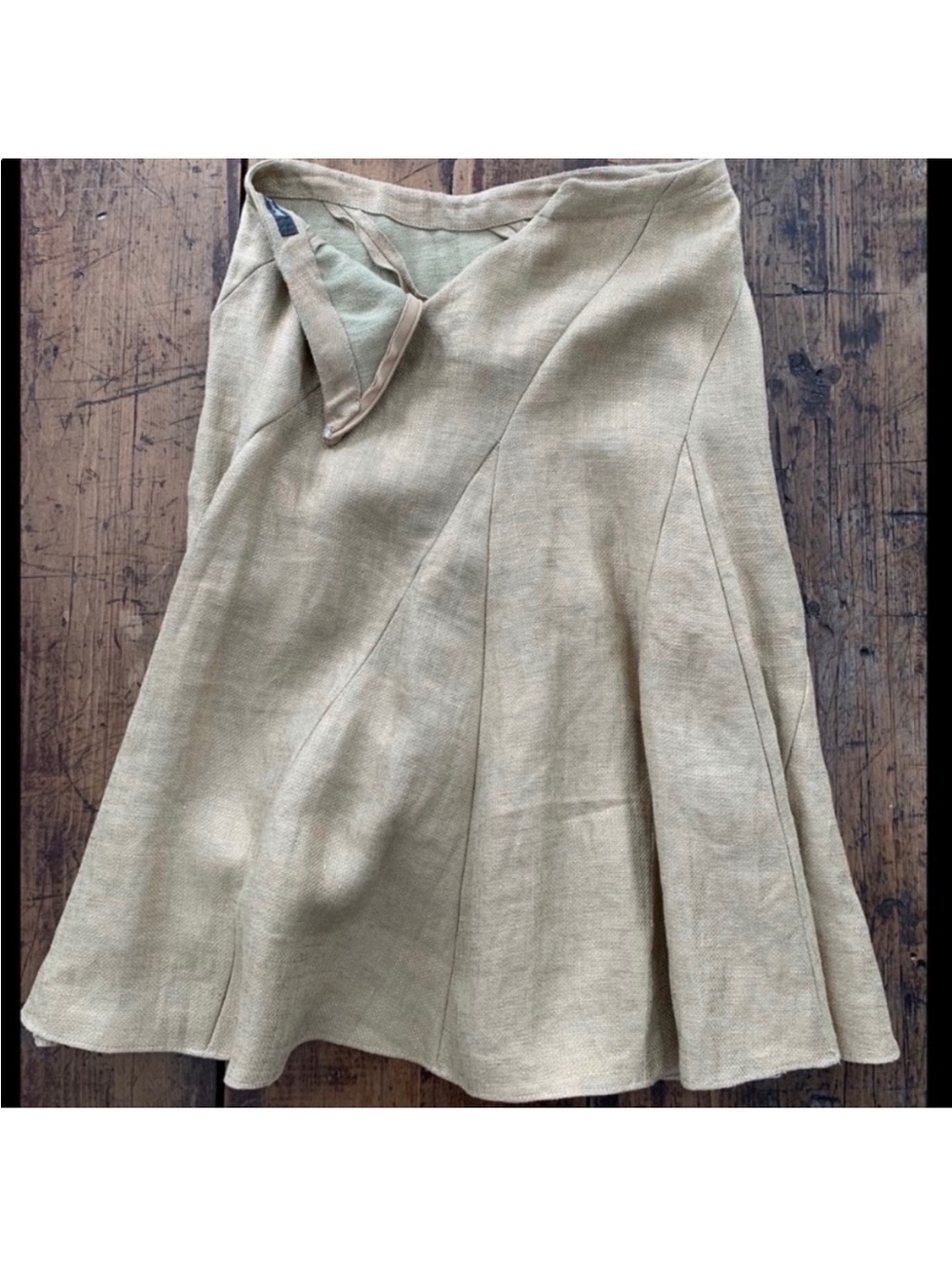 Metallic Gold/beige a line midi skirt - Picture 2 of 4